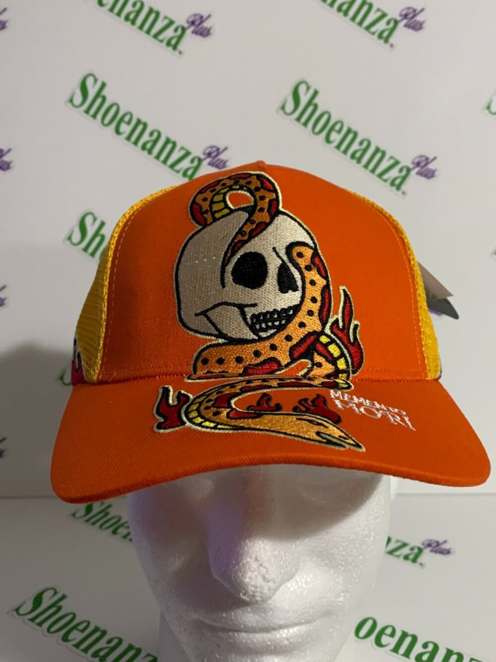 Headgear Classics Hat Skull Snake Memento Mori Embroidered Trucker Snapback Cap